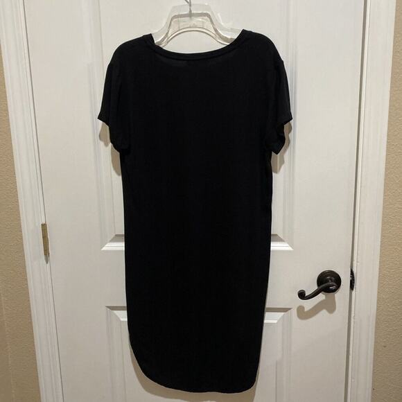 Anthropologie Cloth & Stone Justine Dress Black Rayon Tee Shirt Style Size Small - Picture 3 of 10